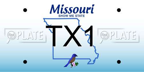 TX1 Missouri License Plate