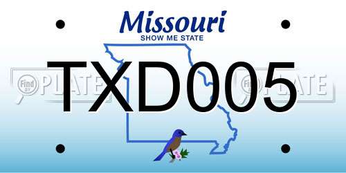 TXD005 Missouri License Plate