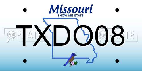 TXDO08 Missouri License Plate
