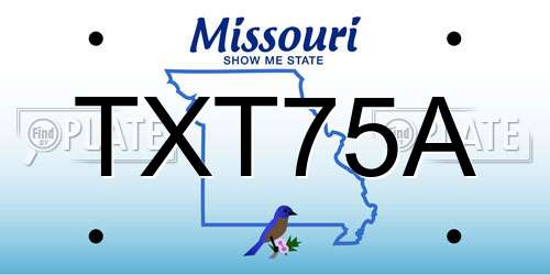 TXT75A Missouri License Plate