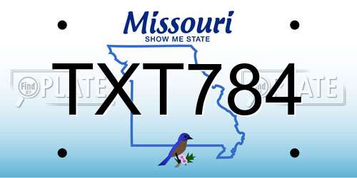 TXT784 Missouri License Plate