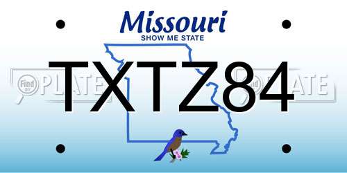 TXTZ84 Missouri License Plate