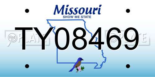 TY08469 Missouri License Plate
