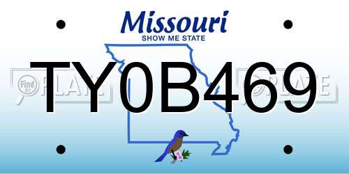 TY0B469 Missouri License Plate