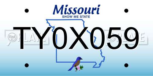 TY0X059 Missouri License Plate