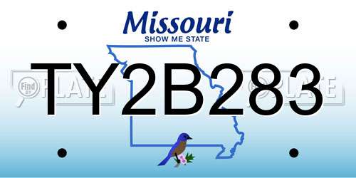 TY2B283 Missouri License Plate