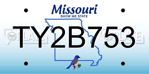 TY2B753 Missouri License Plate