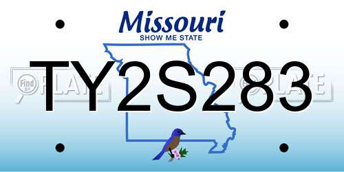 TY2S283 Missouri License Plate