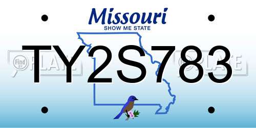 TY2S783 Missouri License Plate