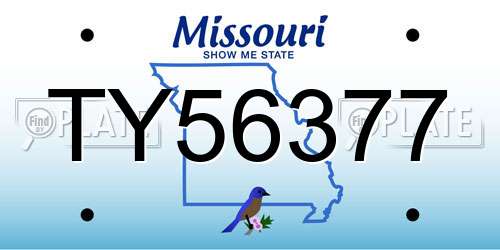 TY56377 Missouri License Plate