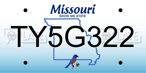 TY5G322 Missouri License Plate