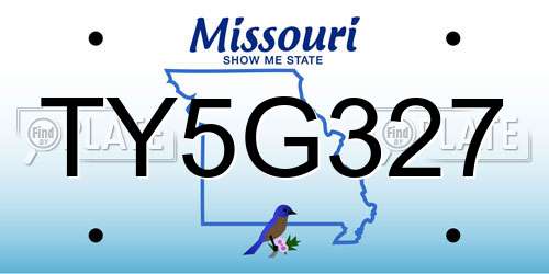 TY5G327 Missouri License Plate