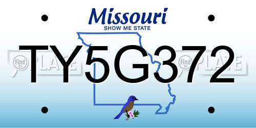 TY5G372 Missouri License Plate