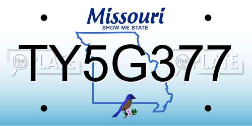 TY5G377 Missouri License Plate