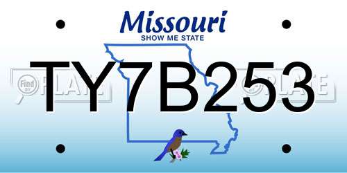TY7B253 Missouri License Plate