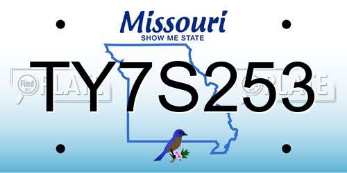 TY7S253 Missouri License Plate