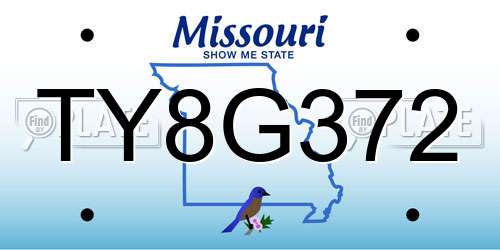 TY8G372 Missouri License Plate