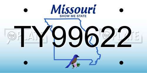 TY99622 Missouri License Plate