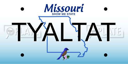 TYALTAT Missouri License Plate