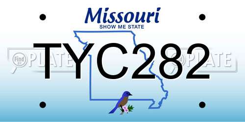 TYC282 Missouri License Plate