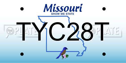 TYC28T Missouri License Plate