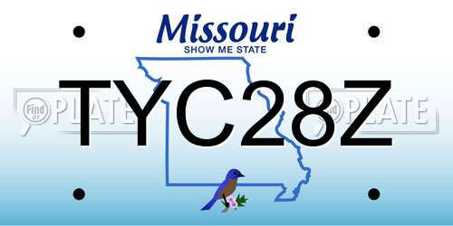 TYC28Z Missouri License Plate