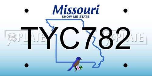 TYC782 Missouri License Plate