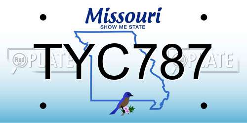 TYC787 Missouri License Plate