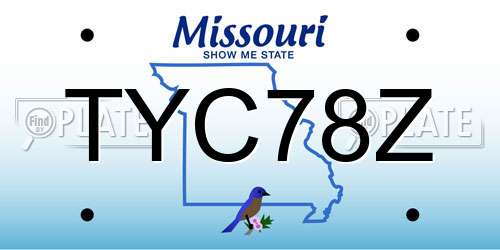 TYC78Z Missouri License Plate