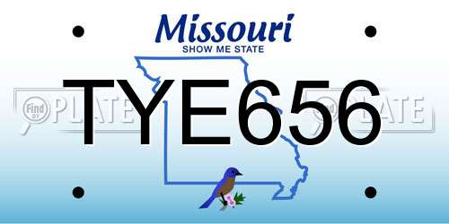 TYE656 Missouri License Plate