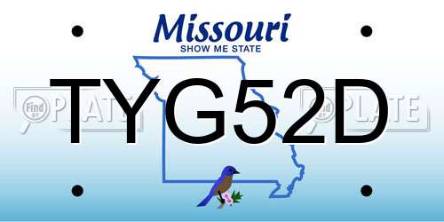 TYG52D Missouri License Plate