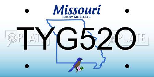 TYG52O Missouri License Plate