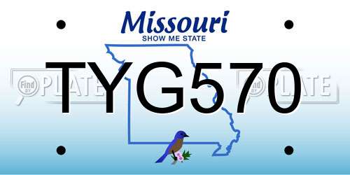TYG570 Missouri License Plate