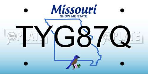 TYG87Q Missouri License Plate