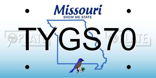 TYGS70 Missouri License Plate