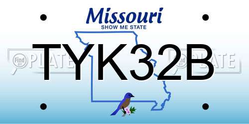TYK32B Missouri License Plate