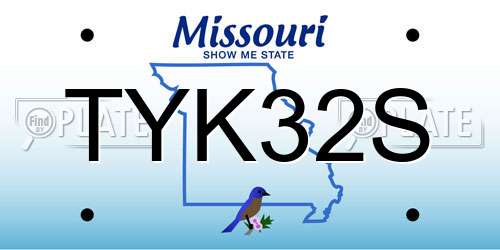 TYK32S Missouri License Plate
