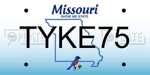 TYKE75 Missouri License Plate