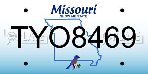TYO8469 Missouri License Plate