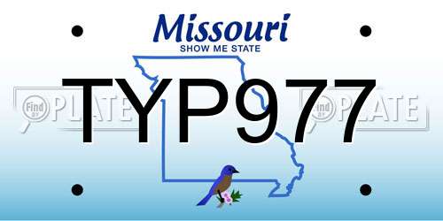 TYP977 Missouri License Plate