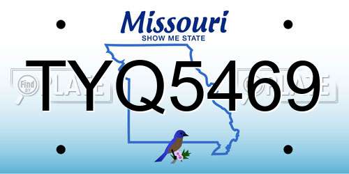 TYQ5469 Missouri License Plate