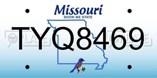 TYQ8469 Missouri License Plate