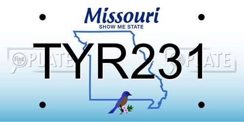 TYR231 Missouri License Plate