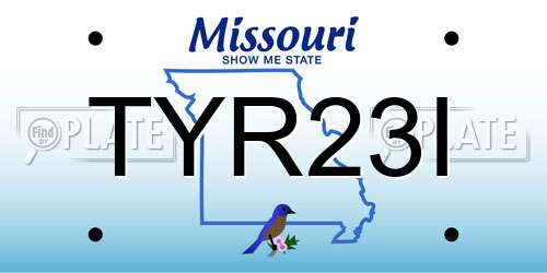 TYR23I Missouri License Plate