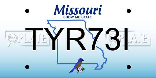 TYR73I Missouri License Plate