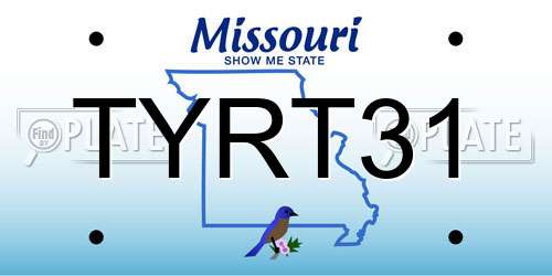 TYRT31 Missouri License Plate