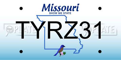 TYRZ31 Missouri License Plate