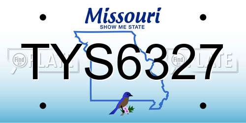 TYS6327 Missouri License Plate
