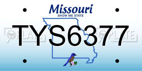 TYS6377 Missouri License Plate
