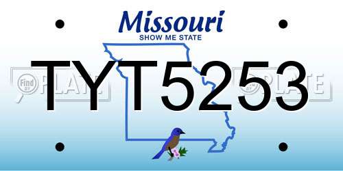 TYT5253 Missouri License Plate
